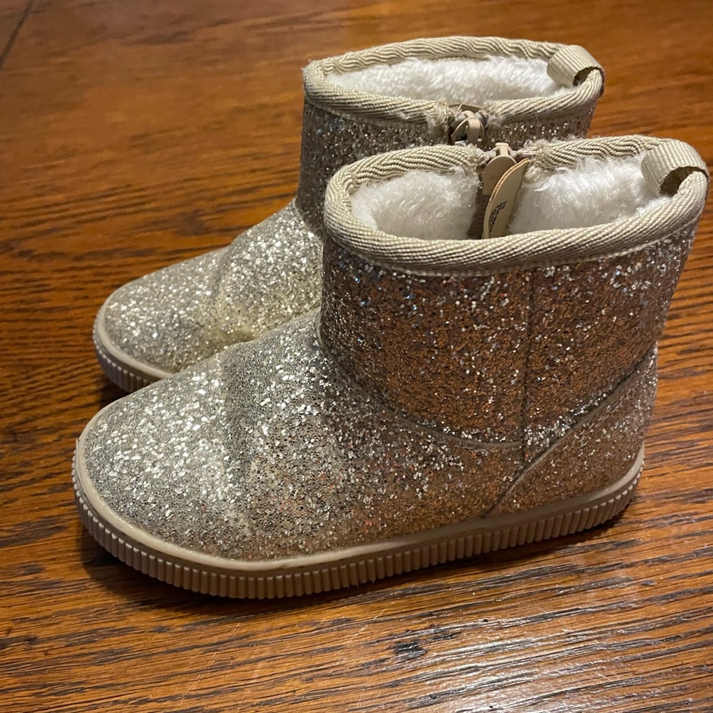 Girls' Glitter Winter Boots - Silver Sparkle